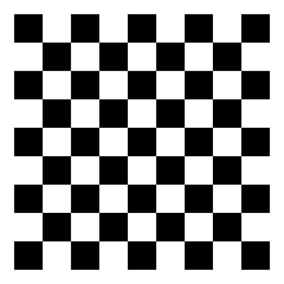 Chess board calibration pattern